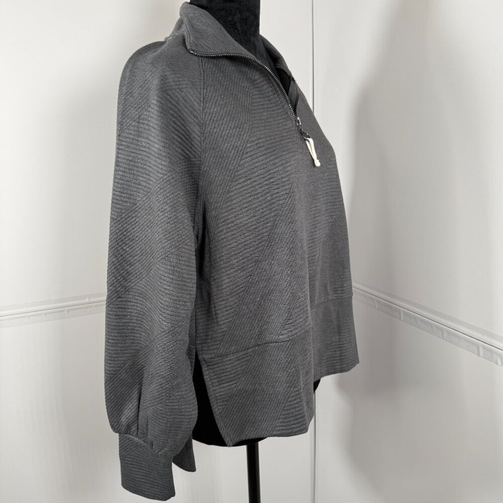 Balance Collection Whitley 1/4 Zip Textured Pullover Small Charcoal - Picture 2 of 7